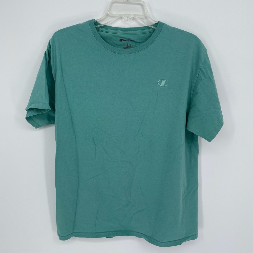 Champion Men's Green Embroidered C Logo Short Sleeve Gym Casual T-Shirt‎ Size L